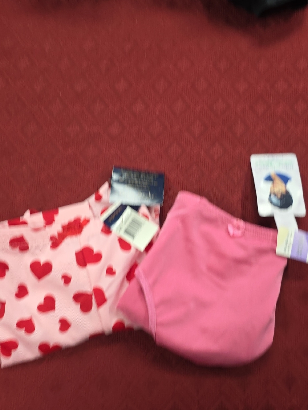 Pink Heart Print & Solid Pink Underwear Duo